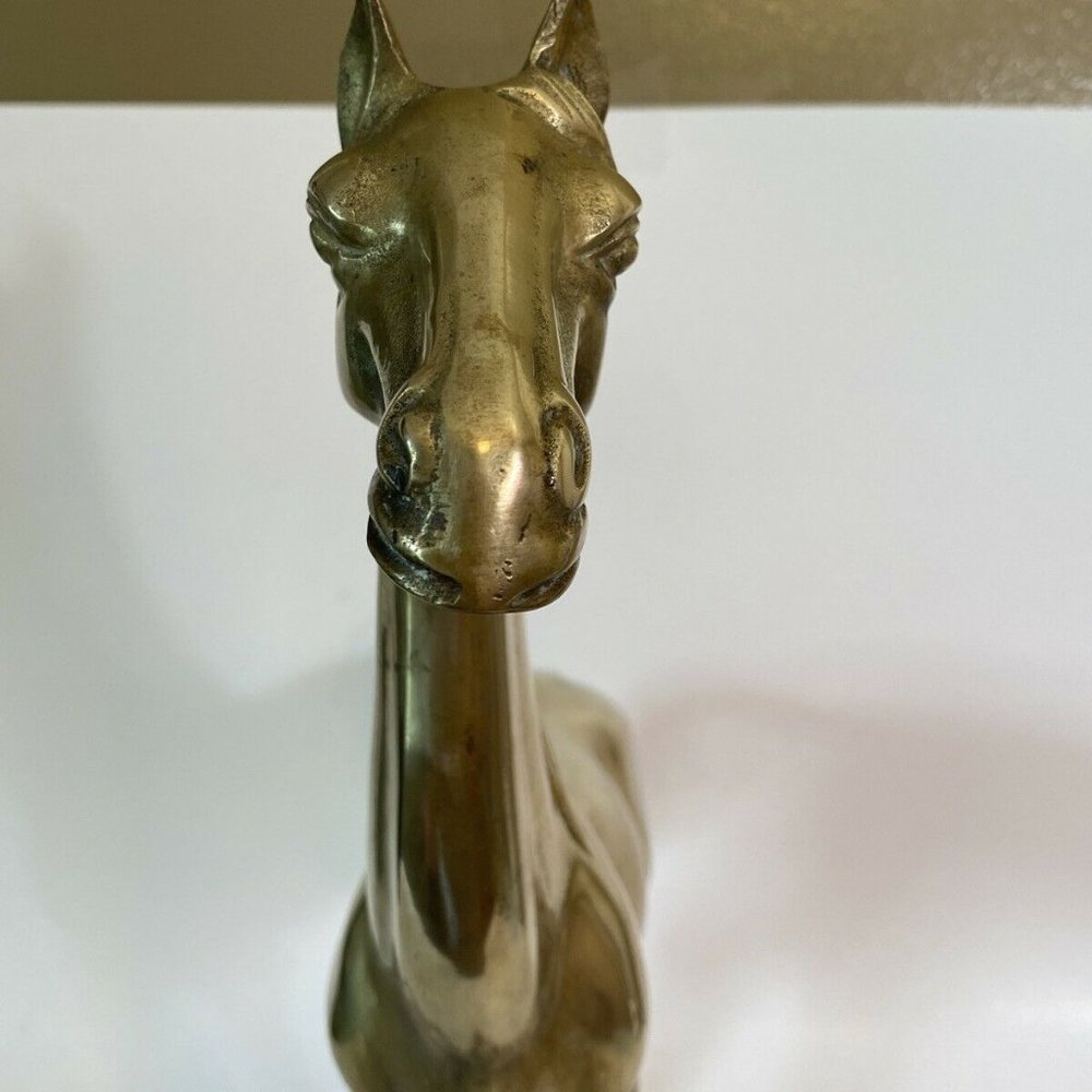 Vintage Large Brass Longneck(?) Horse 13.5 Inches - Picture 5 of 9